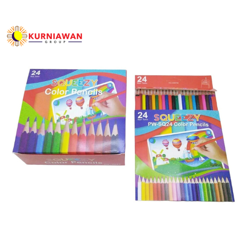 

Pensil Warna Panjang Squeezy 24 Warna / Colour Pencil PW-SQ24