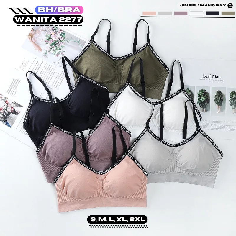 BRA / BH 2277 WANITA BUSA TIPIS KAIN LEMBUT Push Up Pakaian Dalam Wanita Tanktop Crop Yoga