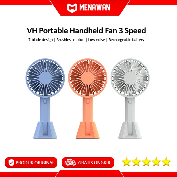 VH Portable Handheld Fan Kipas Angin Mini Wireless Rechargeable Genggam Original