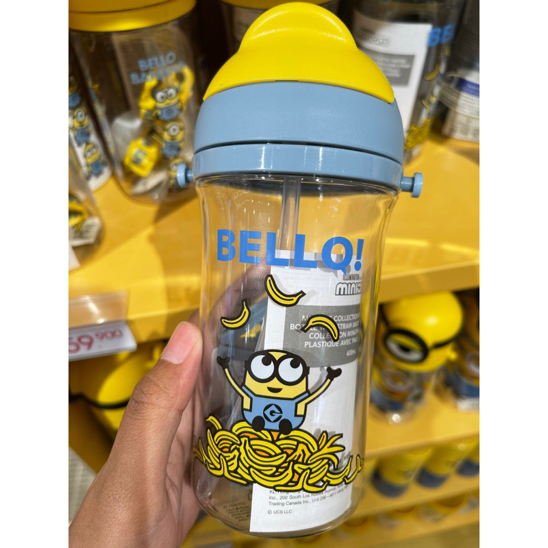 Jastip Tumbler Plastik with Strap Minion x Miniso