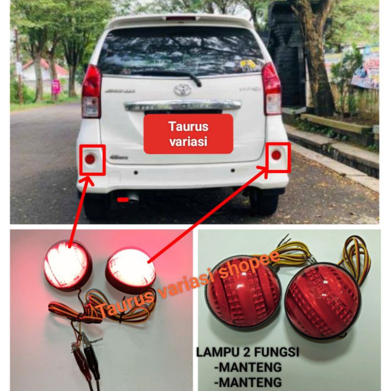 Lampu Reflektor/Mata Kucing Bumper Belakang Mobil Toyota All New Avanza Veloz 2012-2019 LED plasma 2013/2014/2015/2016/2017/2018