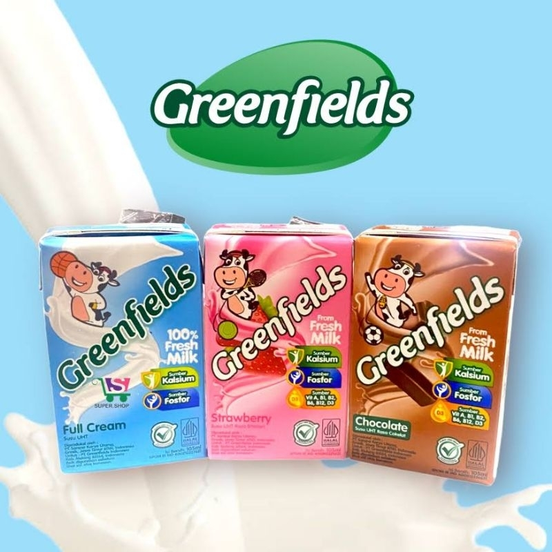 

Greenfields Susu UHT 105ml Full Cream, Chocolate, Strawberry
