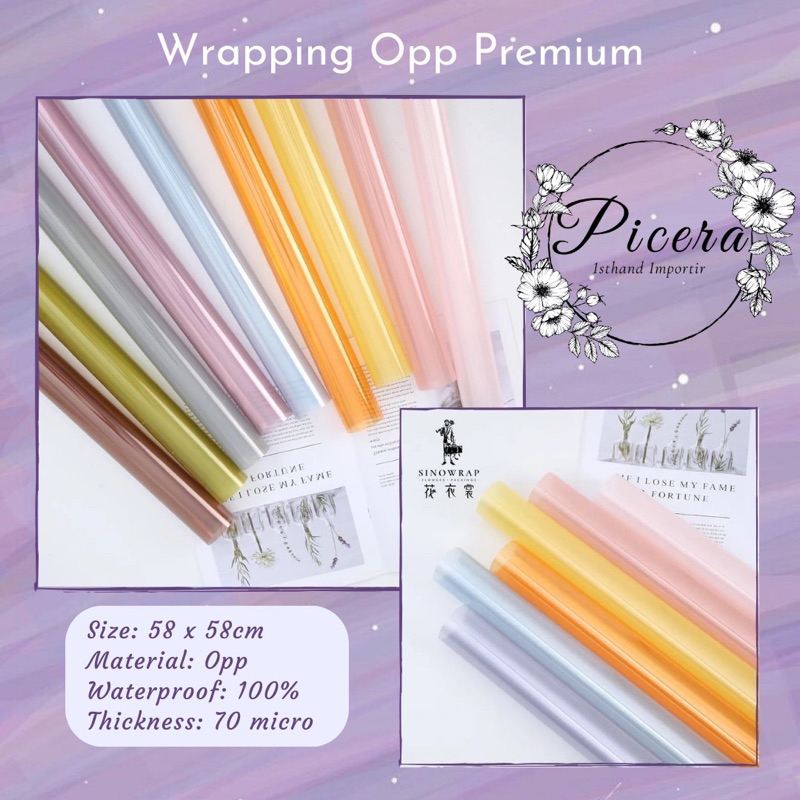 

[NEW] Flower Wrapping Paper Korean Opp Transparant Pastel Waterproof Kertas Bungkus Pembungkus Bouquet Bucket Bunga Bening Warna Anti Air