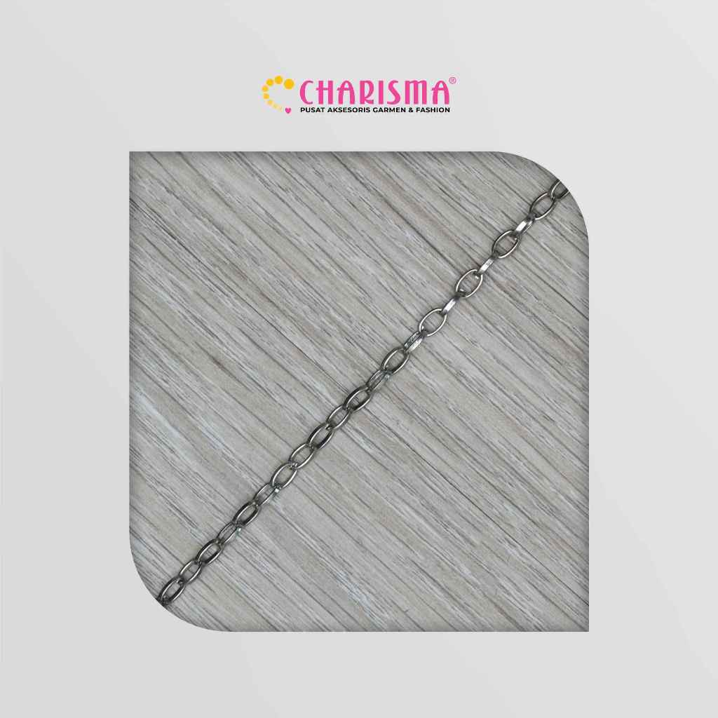 Charisma Rantai Besi T-2207/Silver - Rantai Besi Aksesories / Rantai Kalung Meteran DIY / Harga Per 