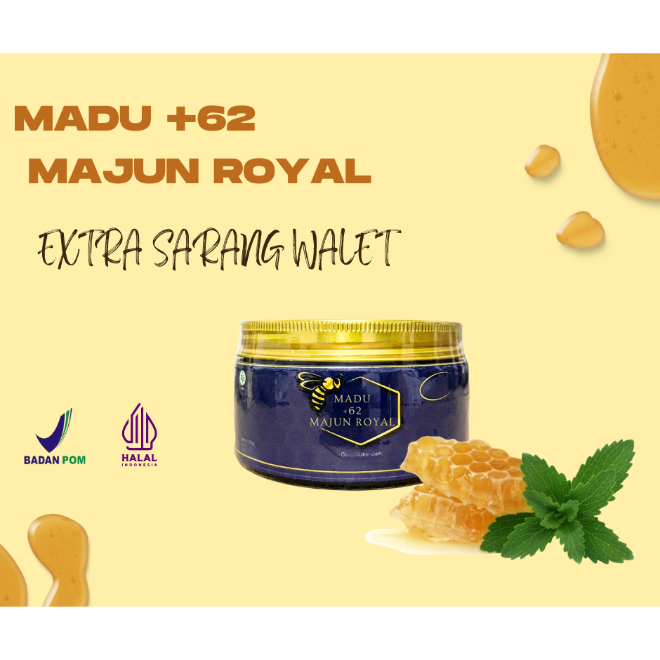 

Madu Herbal Extra Sarang Walet / Madu +62 Majun Royal / Menyehatkan Jantung BPOM Original