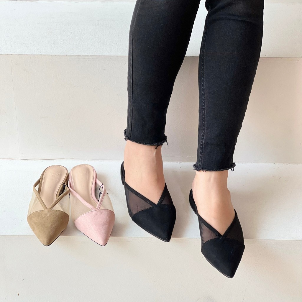 ZR ZARA SLIP ON SANDAL FLAT MESH MULES 01036