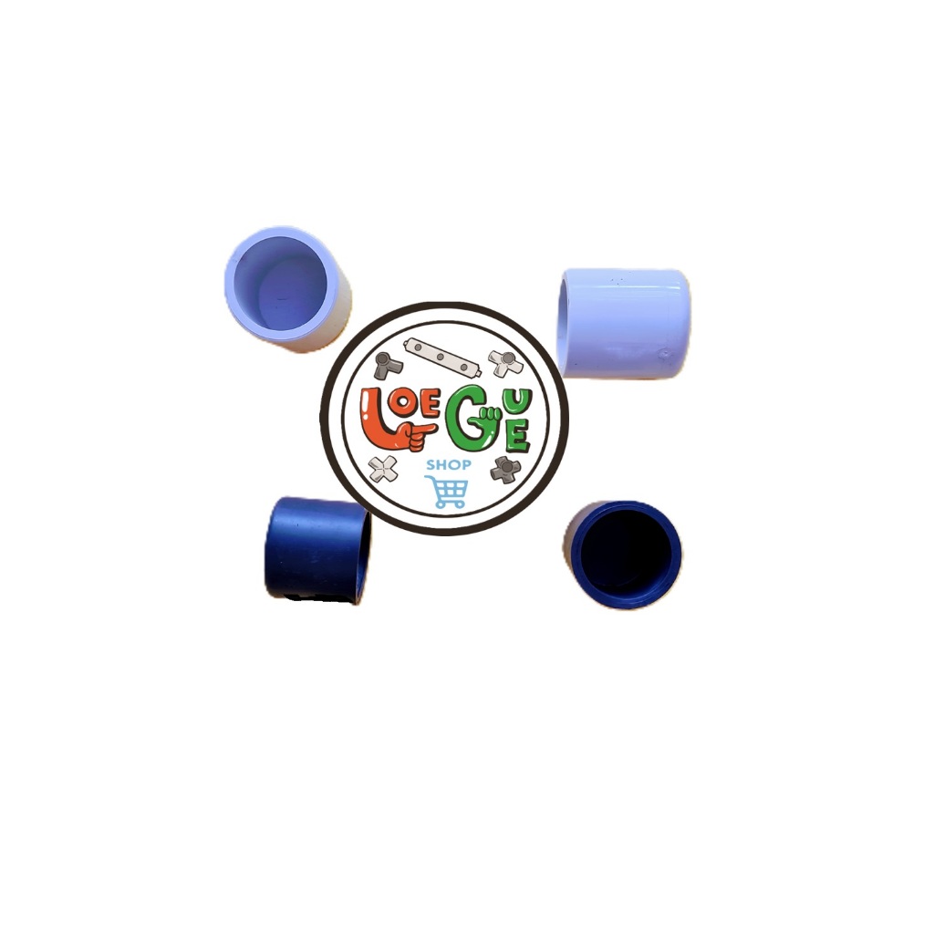 Fitting dop Cup Polos pipa pvc 1 , 3/4 & 1/2 inch atau ID 32 mm, 26 mm & 22 mm warna Putih dan Abu-a