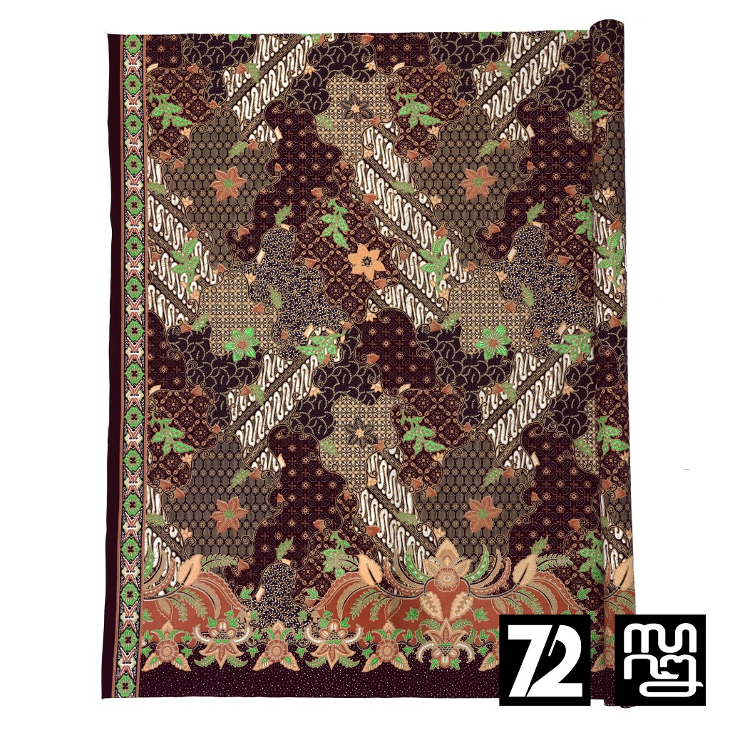 72 Batik - Kain Batik Bahan Katun Motif Sekar Jagad Warna Ungu Violet 727874