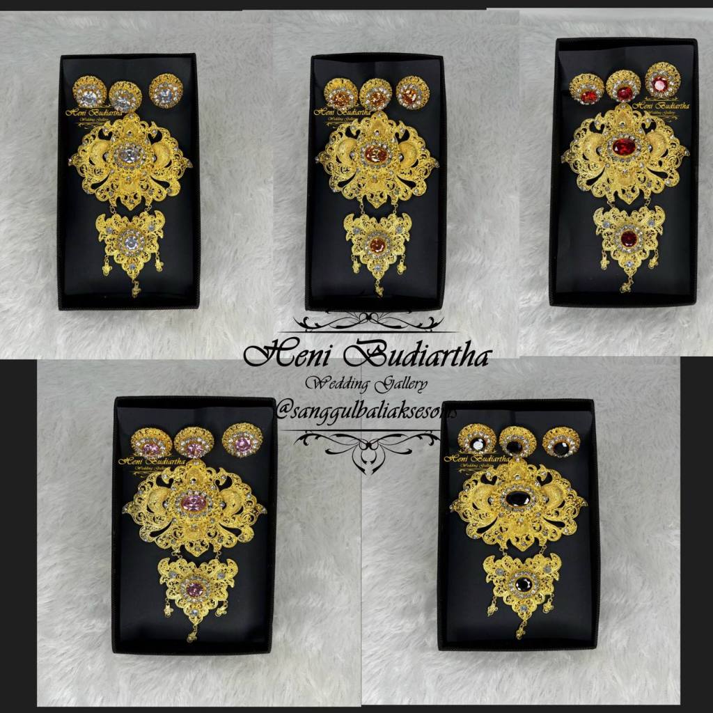 Set Bros Alpaka Kebaya Bali Aksesoris Perhiasan Baju Adat