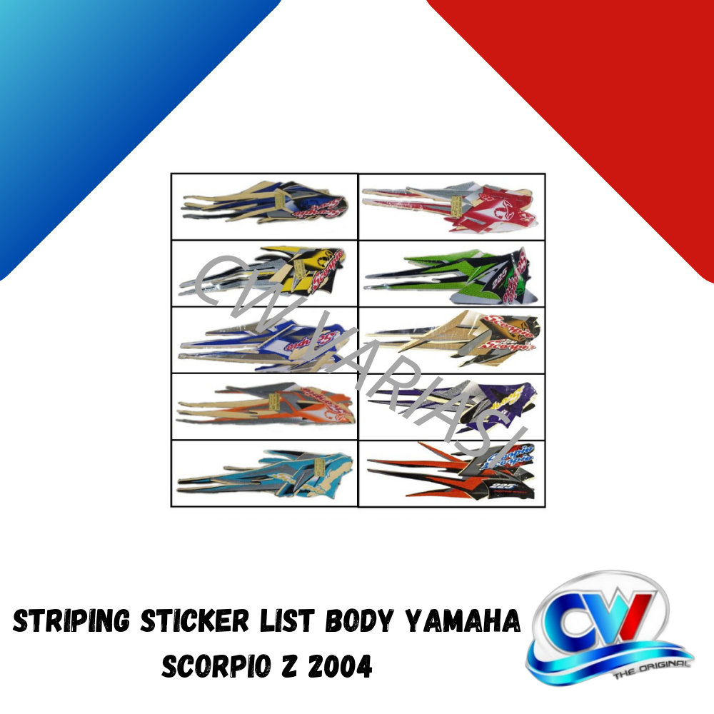 Striping Sticker List Body Yamaha Scorpio Z 2004