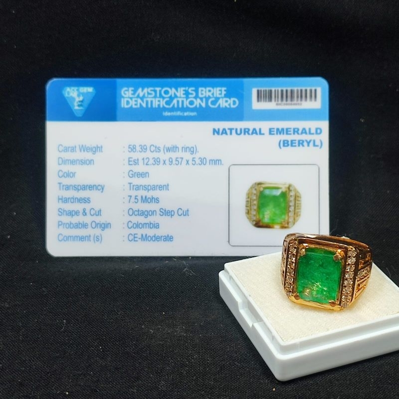 ASLI BATU ZAMRUD COLOMBIA BERSERTIFIKAT MEMO LAB SIAP PAKAI