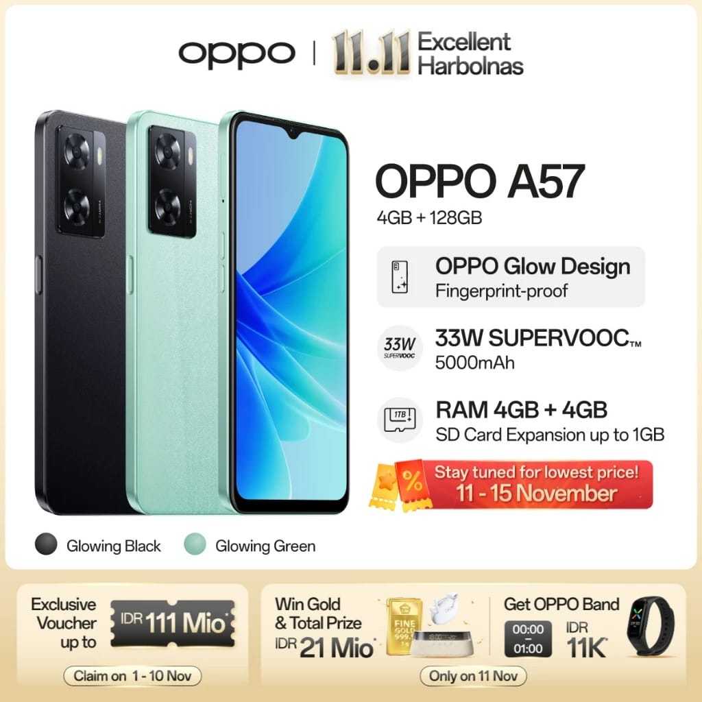 OPPO A57 4128GB BATERAI 5000 mah