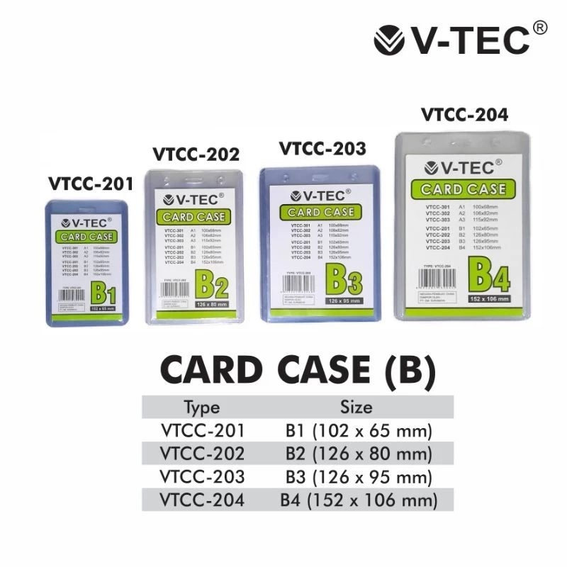 

V tec ID card case isi 20 lembar B1 B3 B4 A1 A2 A3 - Card Case V-tec Name tag / plastik ID Card - ID Card Plastik Panitia 1 PAK Isi 20