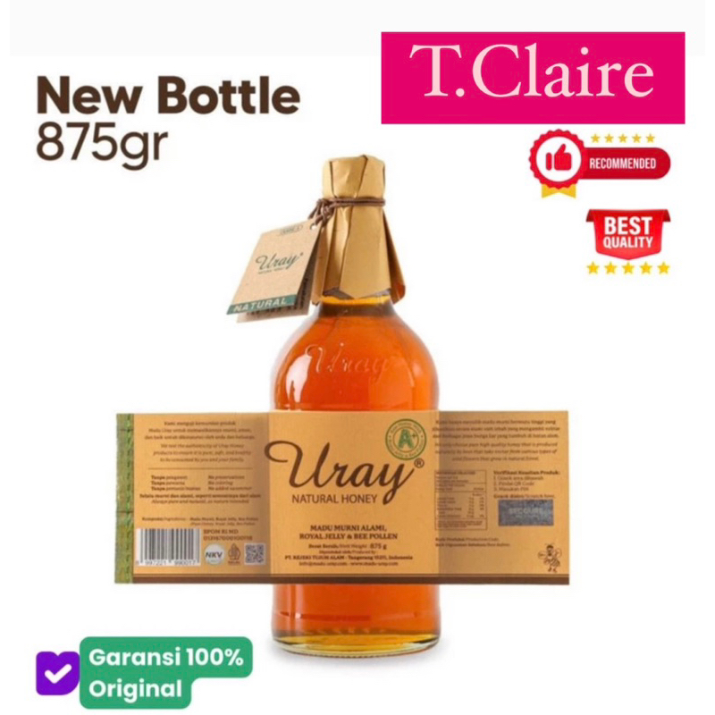 

Promo!! Madu Uray Raw Honey 875gr Botol Besar kemasan baru original (First hand)