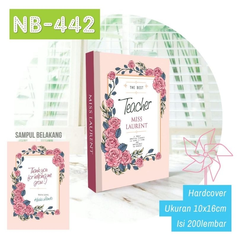 

NB-442 Notebook Hadiah Guru Perempuan Motif Bunga