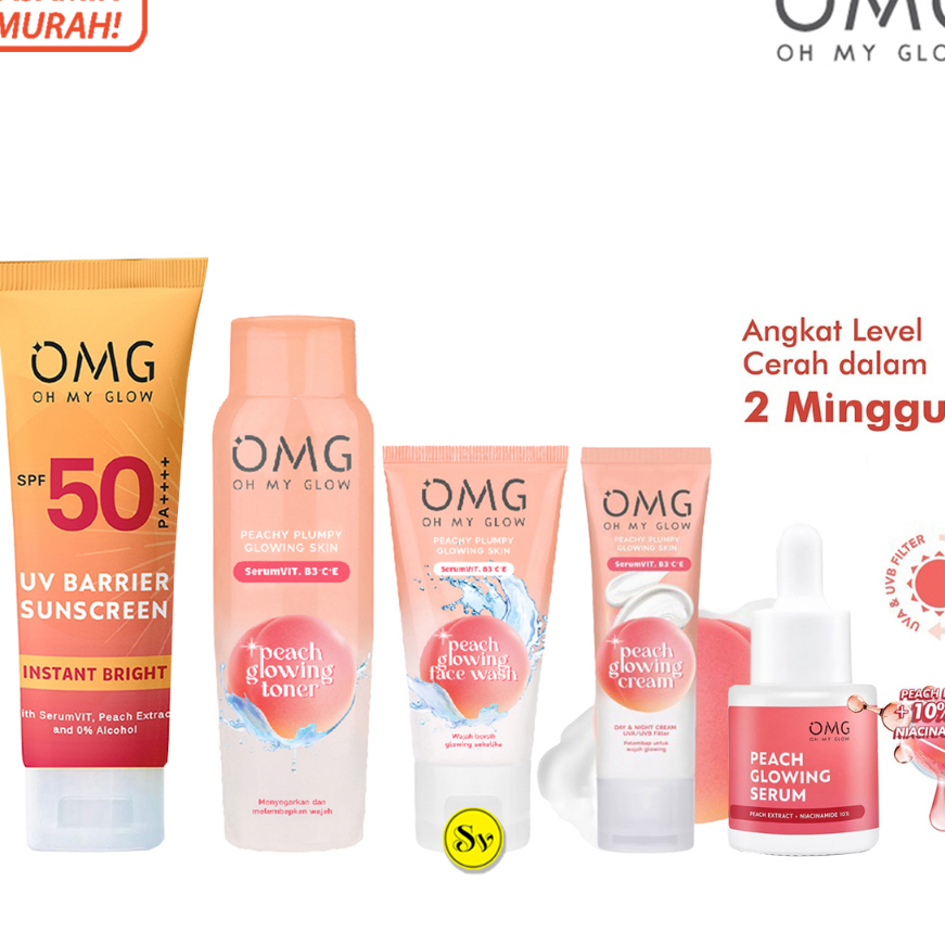 NEW PRODUCT Koleksi Lengkap OMG Oh My Glow Peach Glowing Cream Toner Face Wash Peach Glowing Mugwort