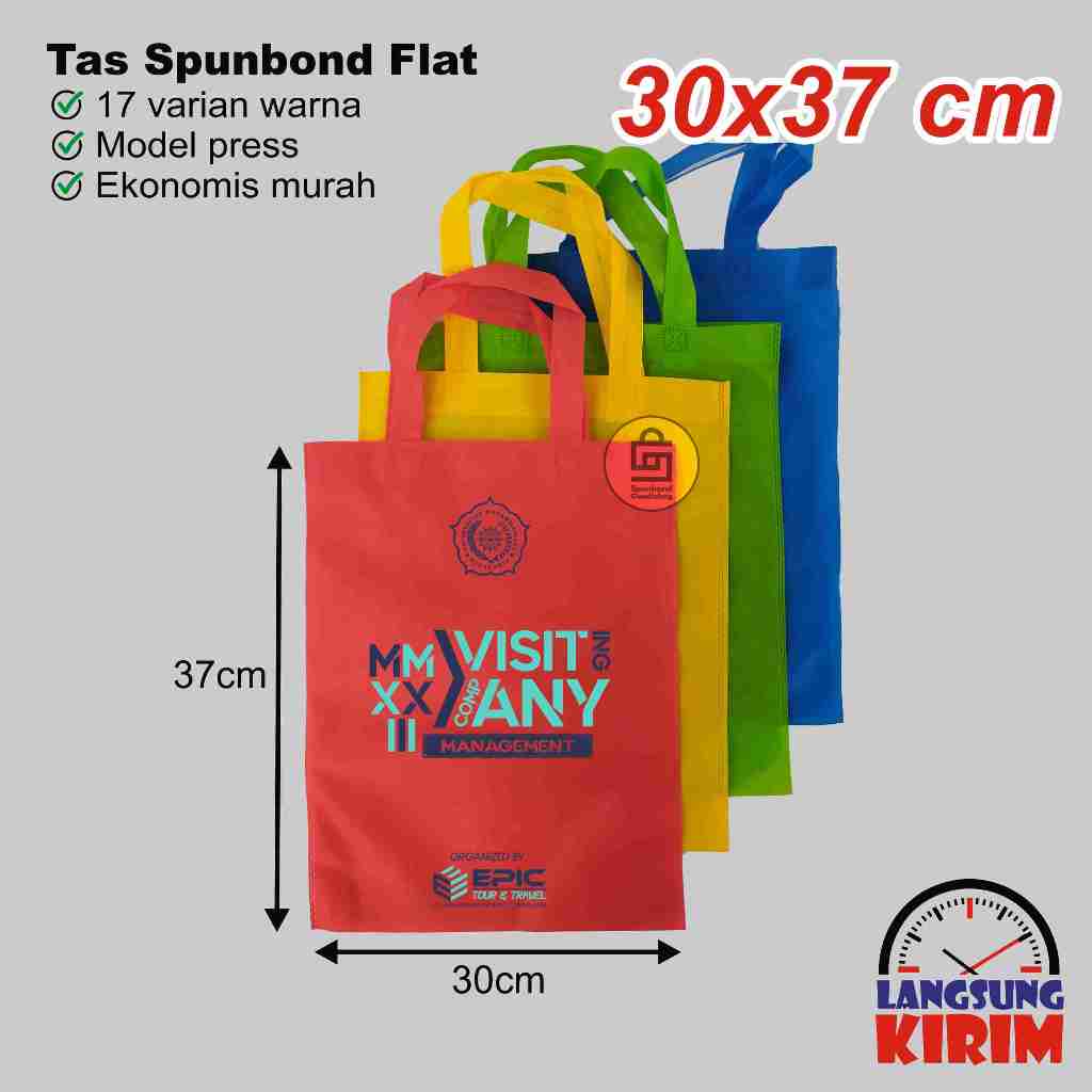 

Goodie Bag Tas Spunbond Flat 30x37 cm Gratis Sablon