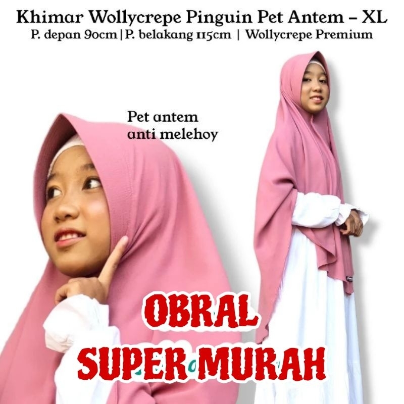 [Diandra Hijab]Jilbab Wollycrepe Syar'i XL Kerudung Wollycrepe Khimar Wollycrepe Syar'i Pet Antem De