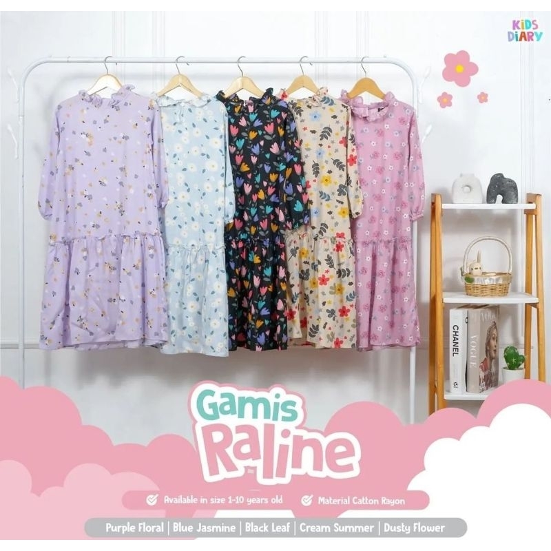 grosir gamis rayon anak raline per 5 pcs