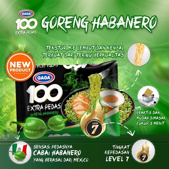 

GAGA Mie Goreng 100 Extra Pedas Habanero 75 gr