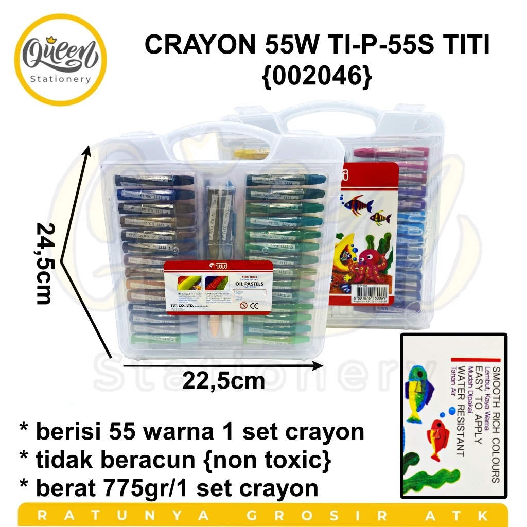 

1 SET CRAYON 55W TI-P-55S TITI OIL PASTEL KRAYON ALAT MEWARNAI (002046)