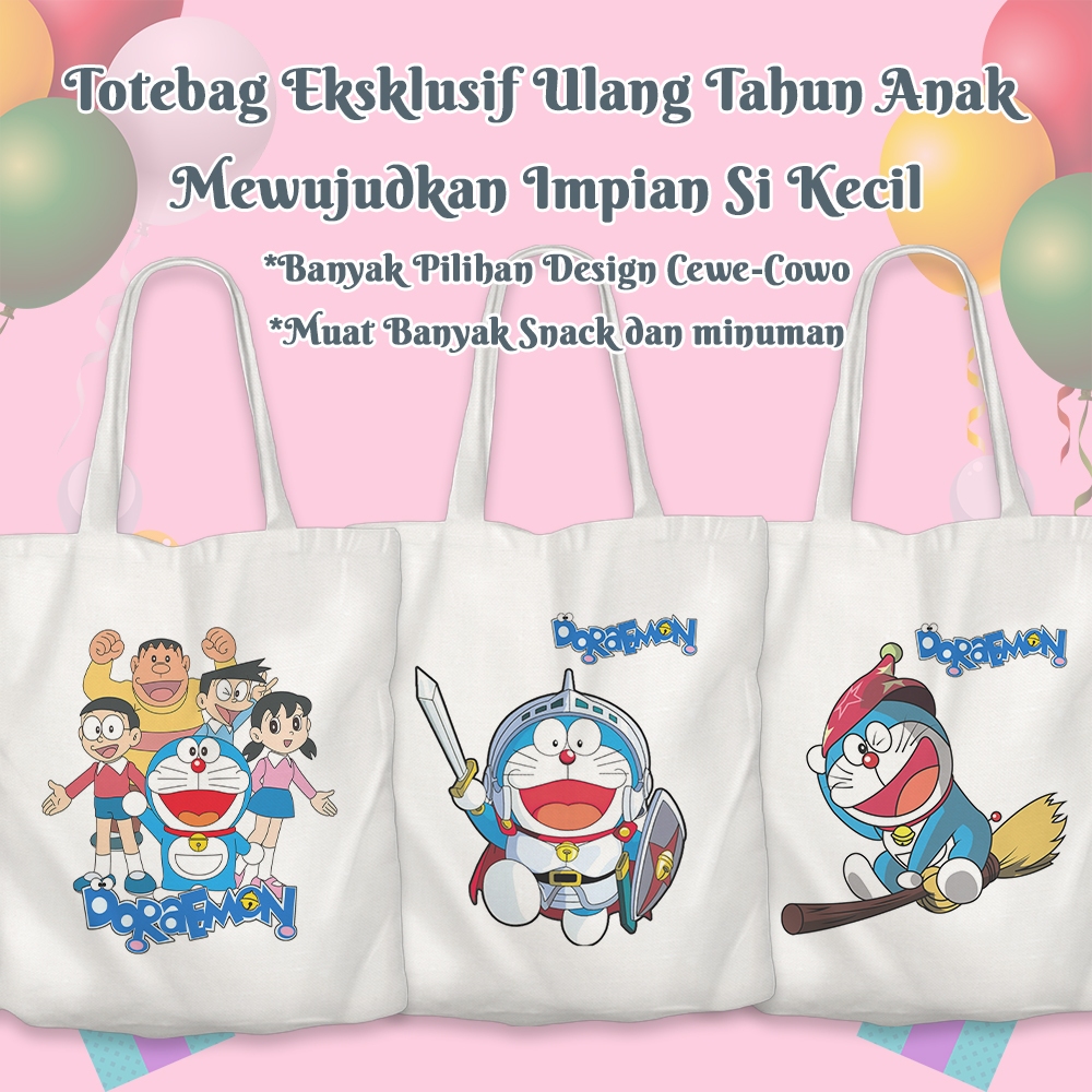 

Tas Ultah Anak Tas Ultah Goodie Bag Totebag Anak Termurah Custom Doraemon
