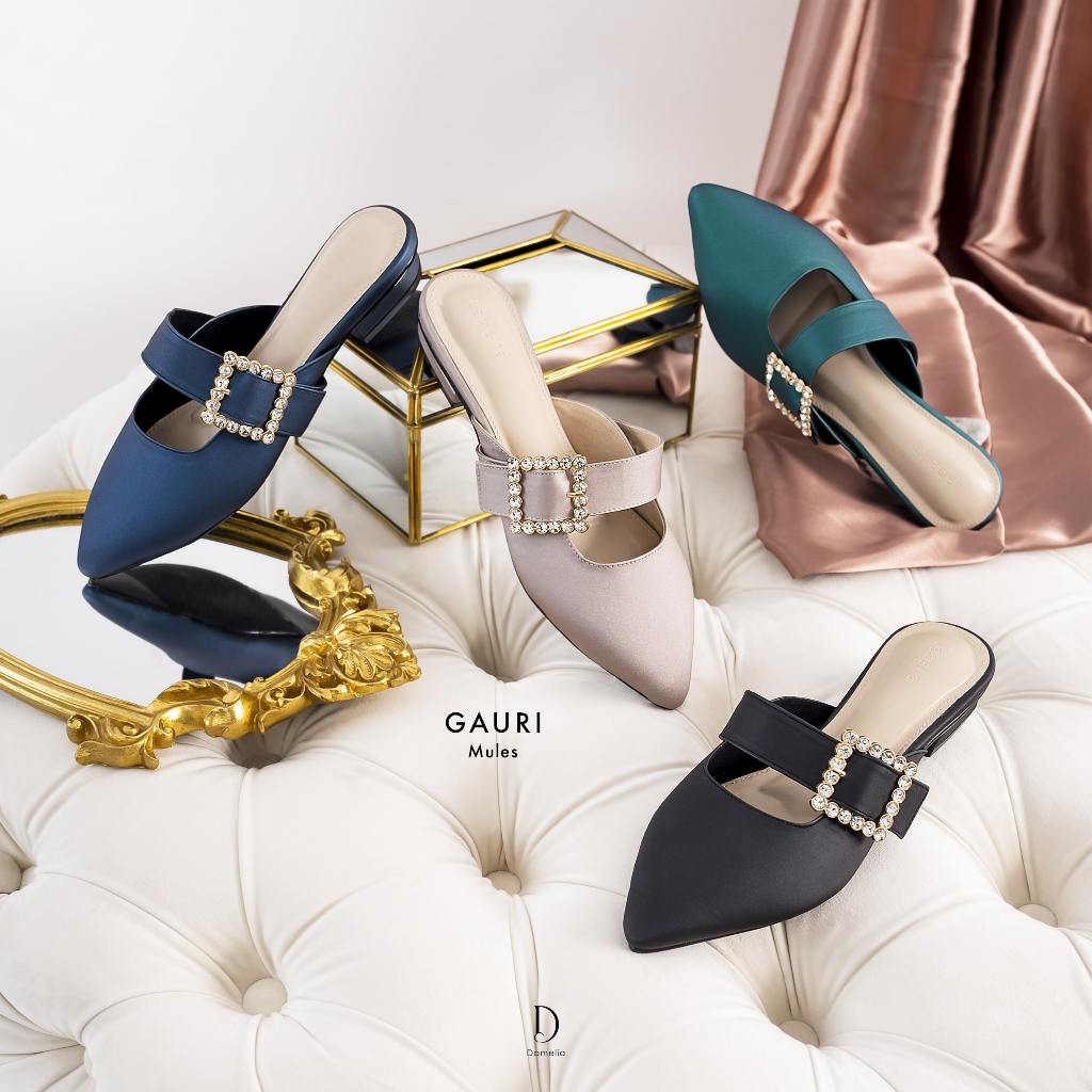 Damelia Melstore JKT Gauri Mules Wanita Sandal Mules Wanita Hak 2 Cm