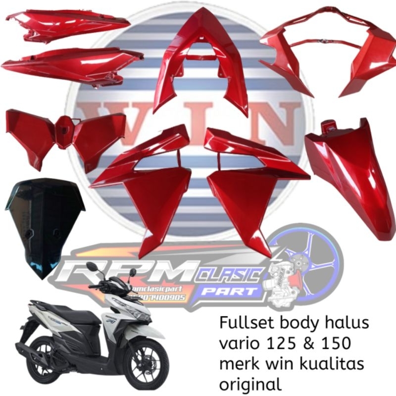 Cover body halus vario 125 150 led old merah maron merk win berkualitas original body motor vario 12