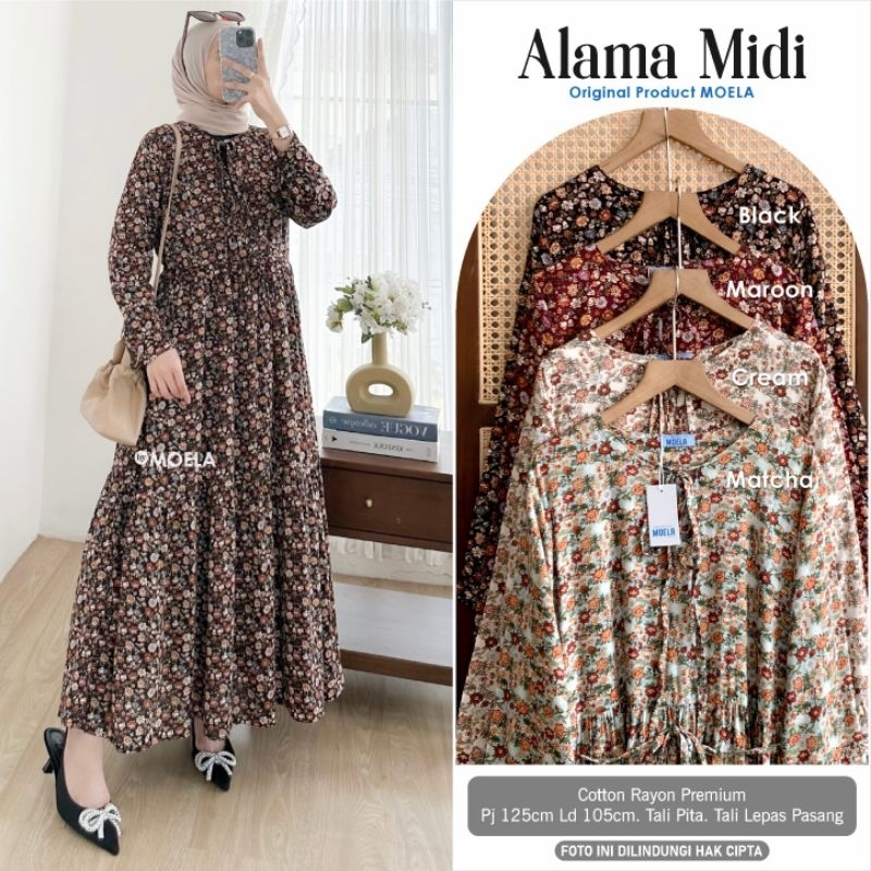 Alama midi dress by : moela original