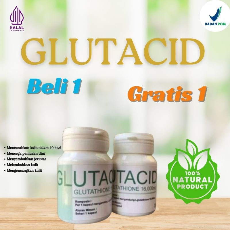 GLUTACID Whitening 16 000 mg Original Obat Pemutih badan | 100% DIJAMIN ORI 30 Kapsul