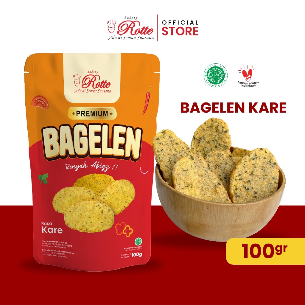 

Roti Kering Bagelen Rotte Bakery Pekanbaru Rasa Kare Premium Tekstur Renyah 100 Gram