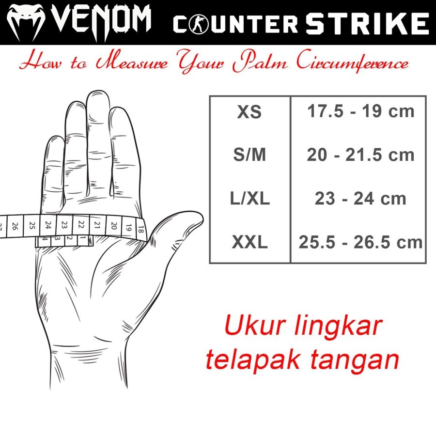 Venom CS Pro Glove Black - Anti Slip Sarung Tangan Billiard Lycra Mesh