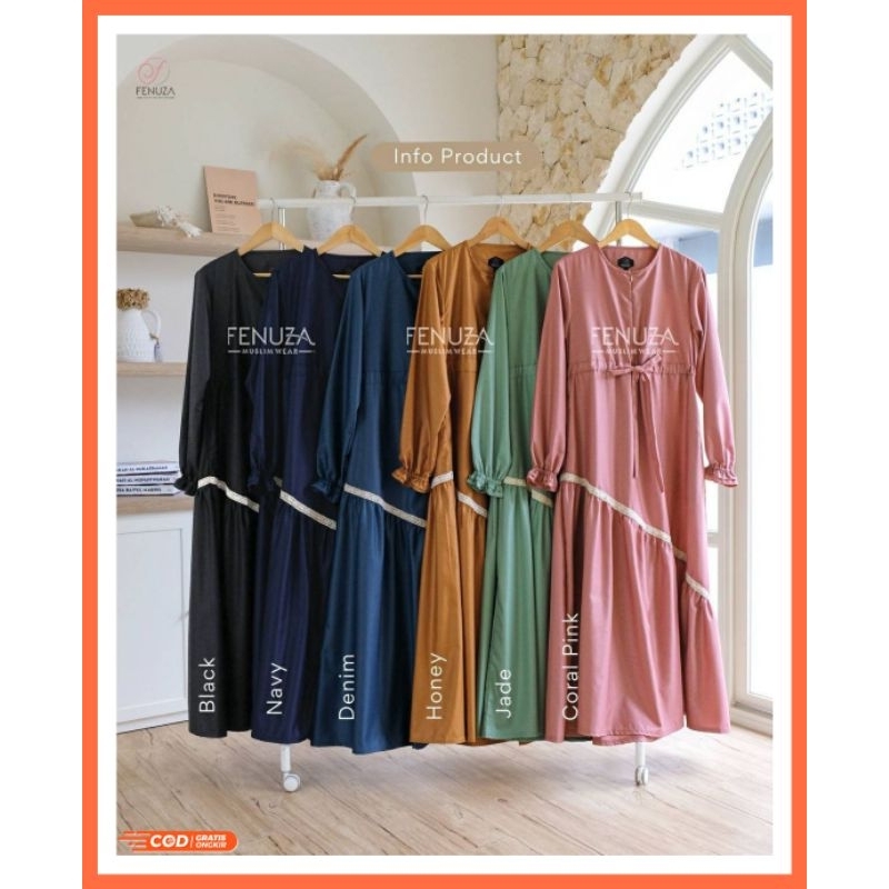 Gamis Muslimah Terbaru Katun Polos Jumbo New Carissa by Fenuza