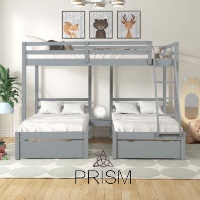 BB-09 Ranjang susun ranjang tingkat kayu bunk bed dipan divan tempat tidur kayu minimalis