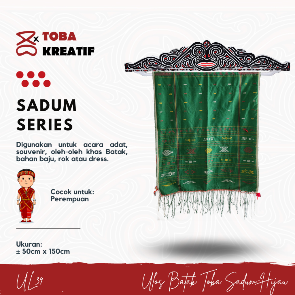 Kain Ulos Batak Toba Sadum Hijau