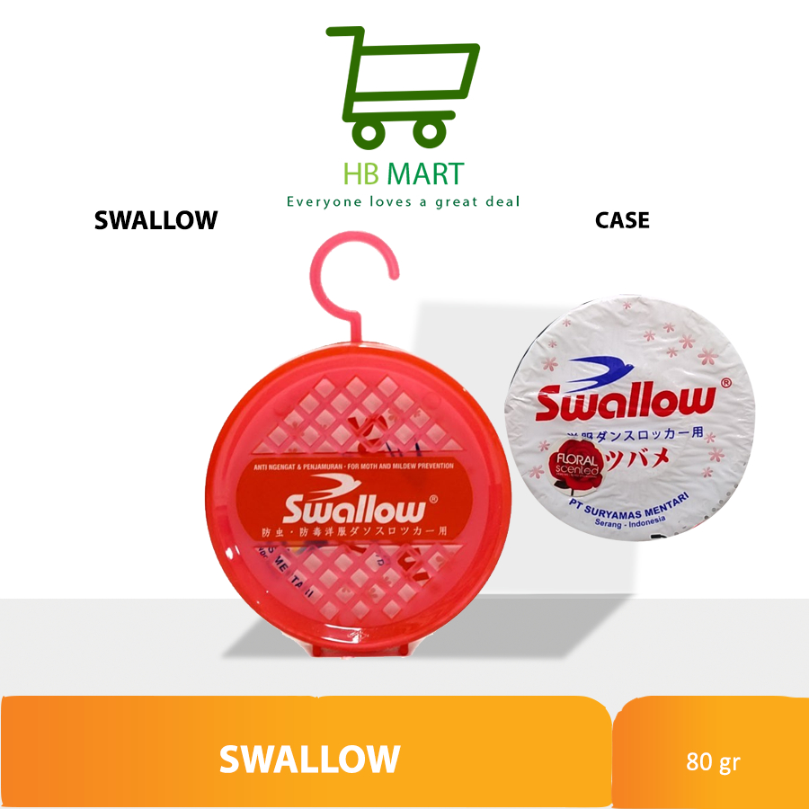Kamper / kapur barus Toilet Swallow 80g with case Gantung S-102