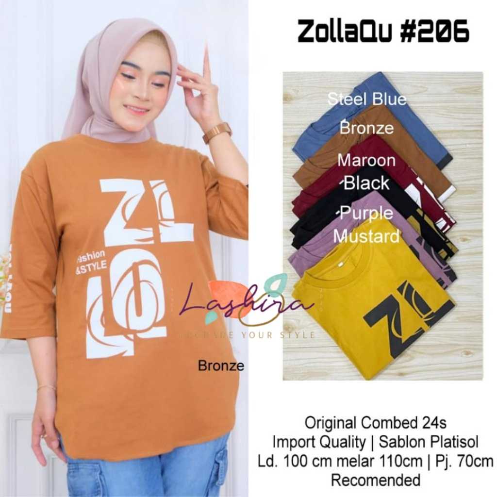 zolaqu-206 kaos jumbo ld 110 blouse bluss blus bluse baju atasan katun wanita perempuan cewek remaja