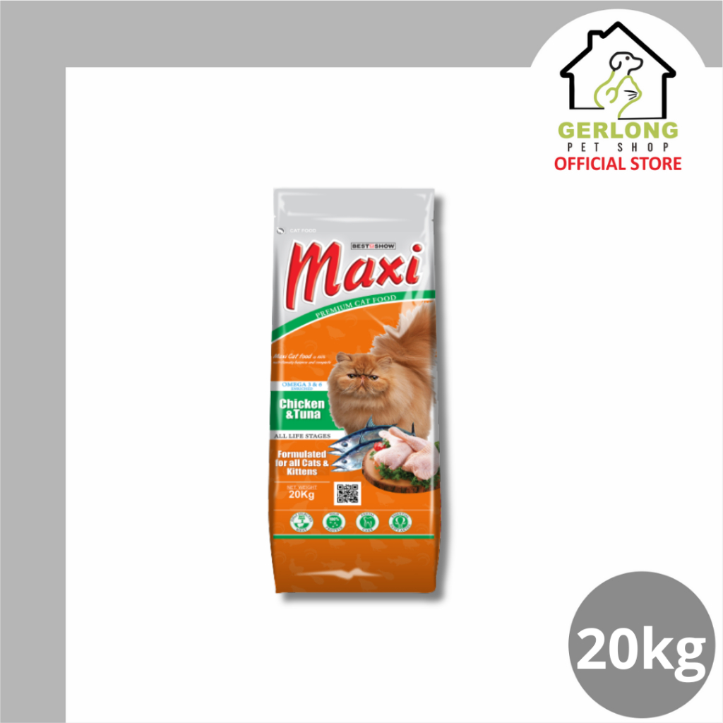 Maxi Cat Food 20kg Chicken Tuna Makanan Kucing Dewasa &amp; Kitten