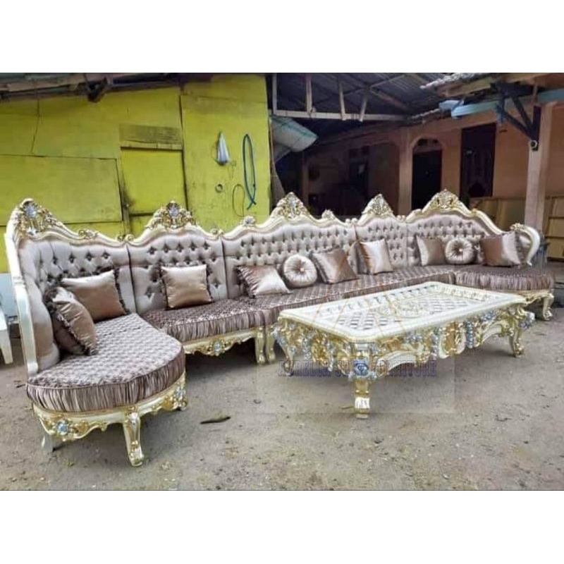 kursi tamu sofa sudut / kursi sofa sudut / sofa sudut jati jepara