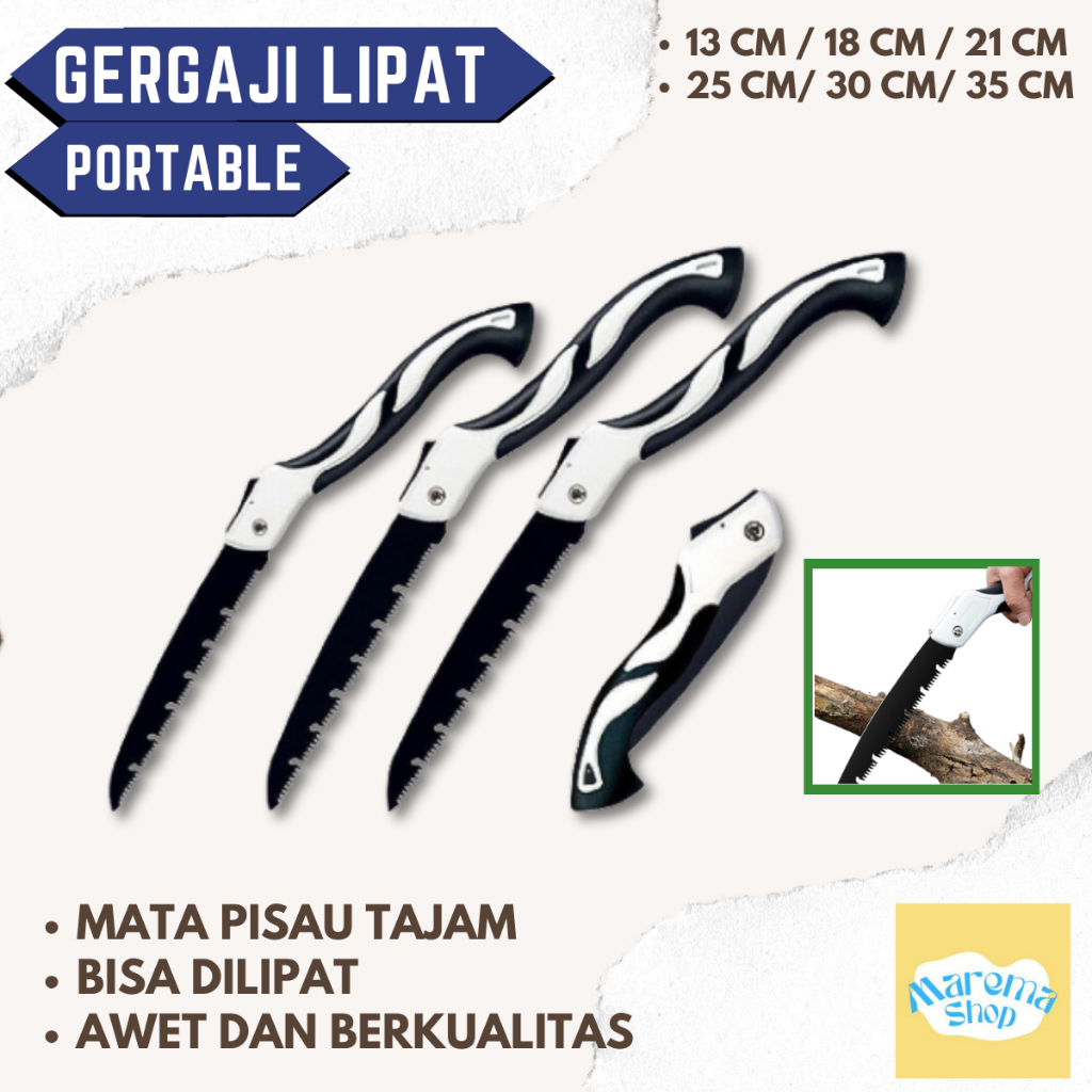 Gergaji Lipat Portabel / Gergaji kayu / Gergaji Pohon Genggam / Folding Wood Hand Saw Gergaji Pohon