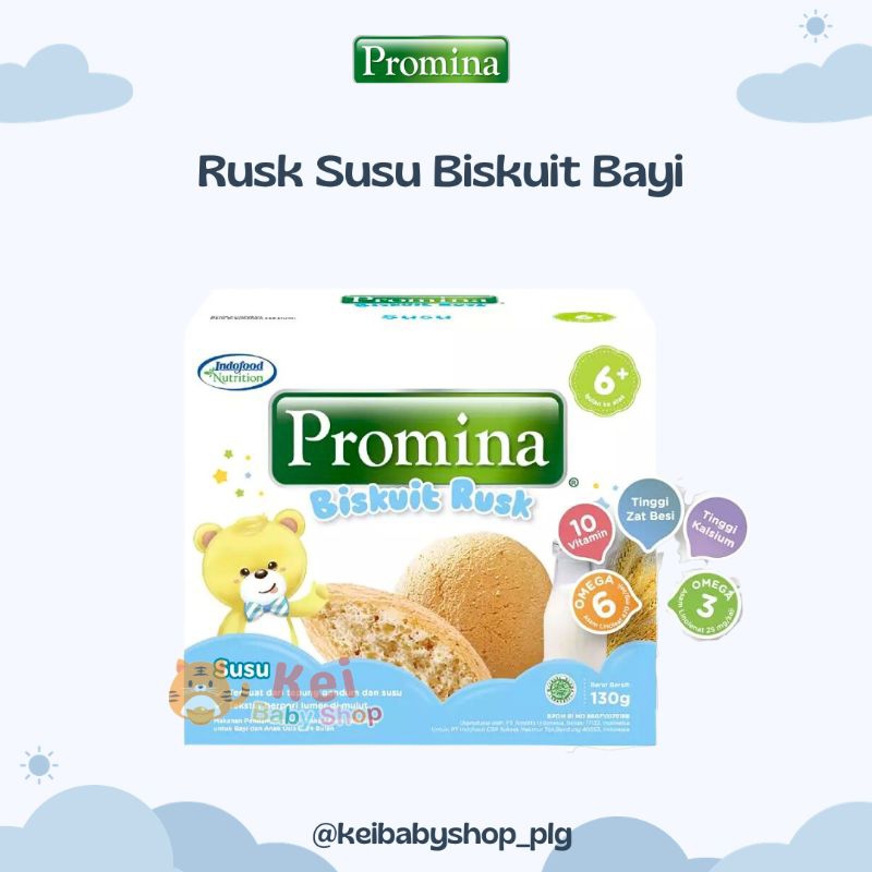 Promina Rusk Susu Biskuit Bayi 130g / Snack MPASI