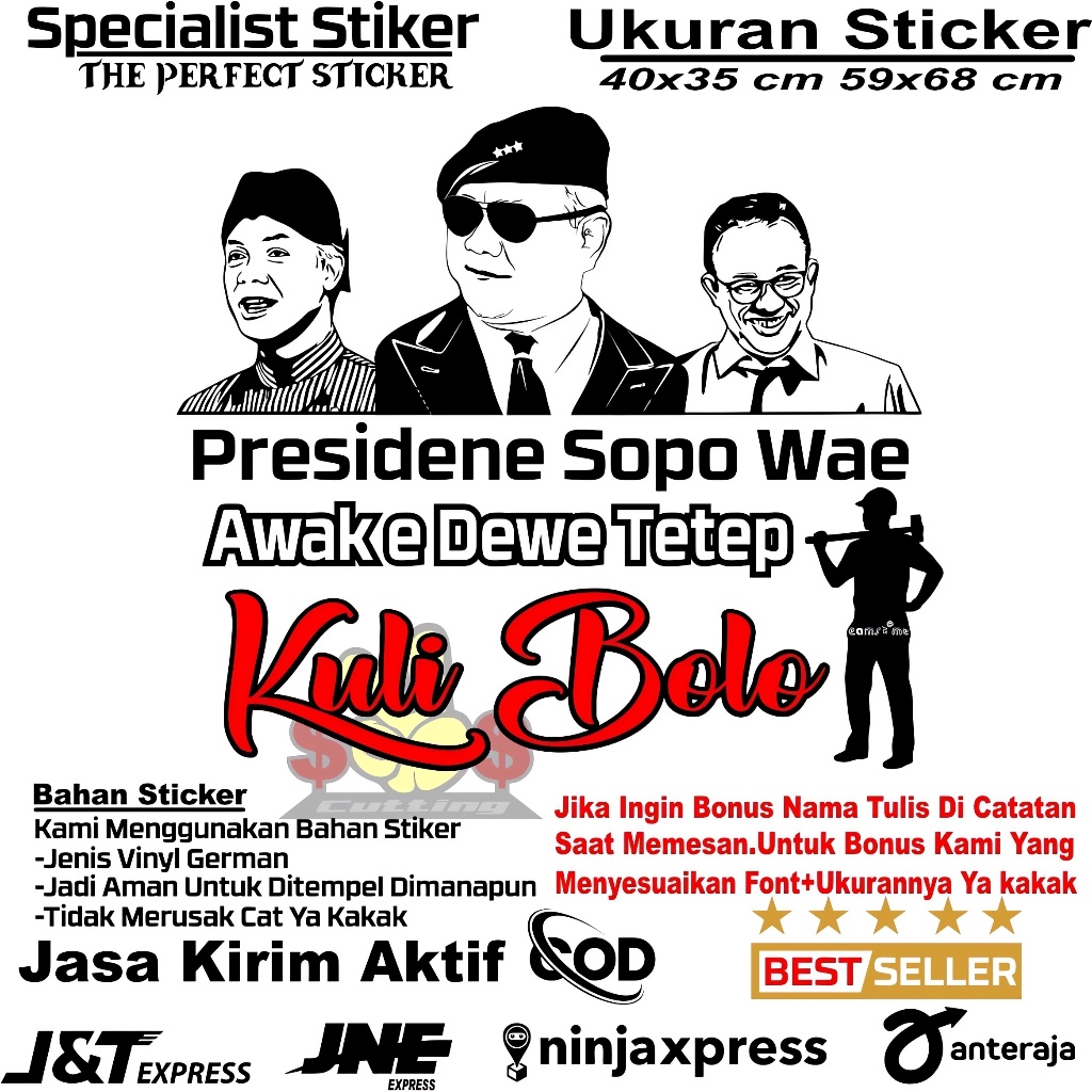 Stiker Kaca Dan Body Mobil Truk Nyala Sticker Presiden Lucu