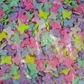 mote kupu 2 pastel glossy kecil, mote pastel,  mote susu glossy, mote dof kilap