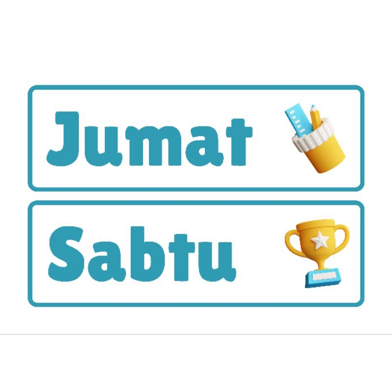 Hiasan Dinding Kelas Nama Nama Hari