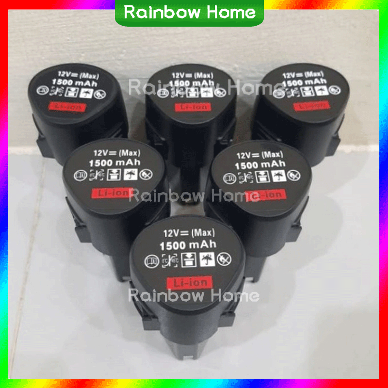 MURAH- Rainbow Home  Baterai Bor Cordless 12 Volt Baterai cadangan JLD 12 Volt 3000 MAH Li-Ion Lithi