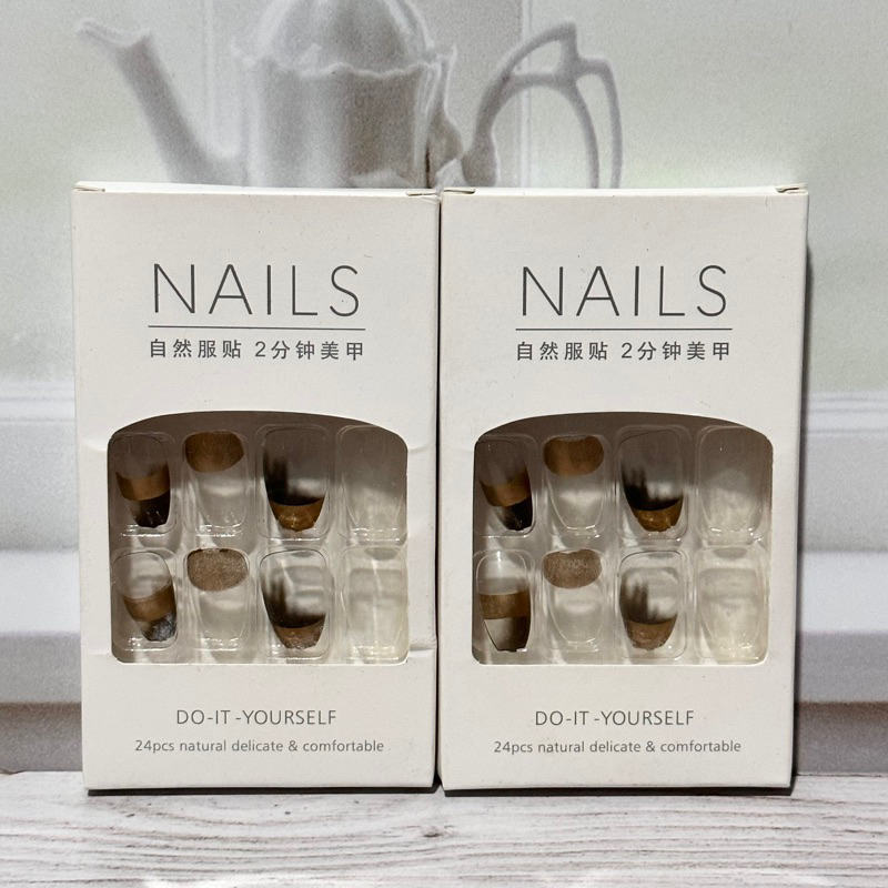 KUKU PALSU FAKE NAILS MOTIF ABSTRAK HITAM