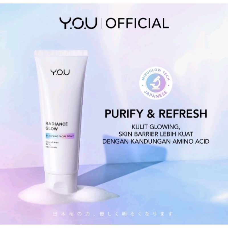 Y.O.U RADIANCE GLOW FACIAL WASH | Sabun Wajah YOU | PURIFY AND REFRESH