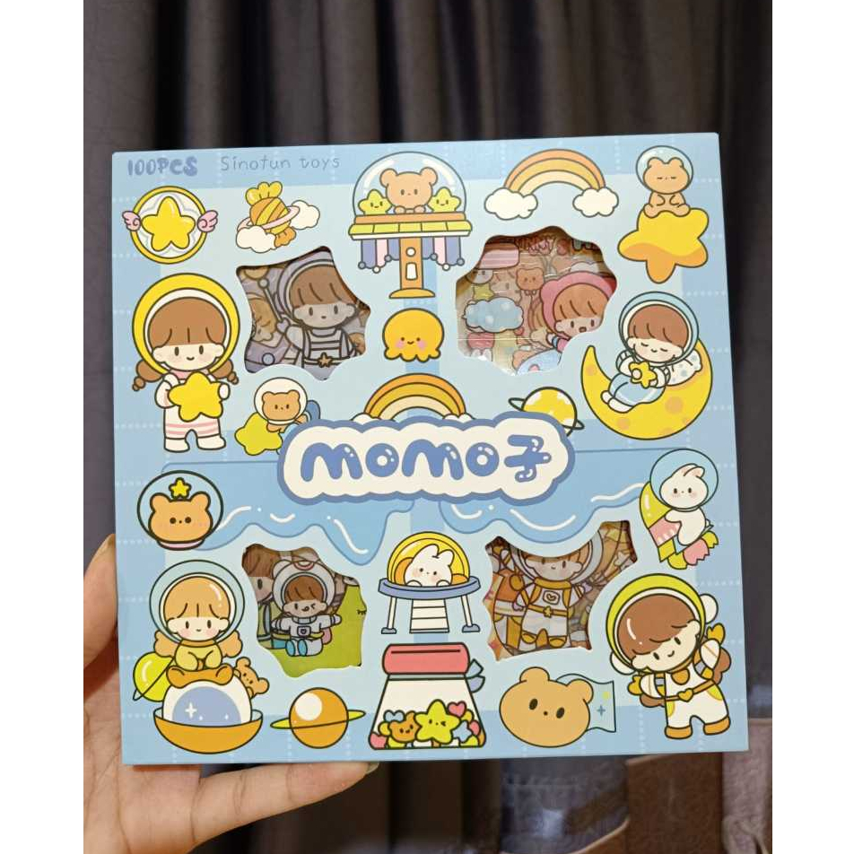 

Sticker NONO MOMO CICI Stiker gliter isi 100pcs lucu viral waterproof