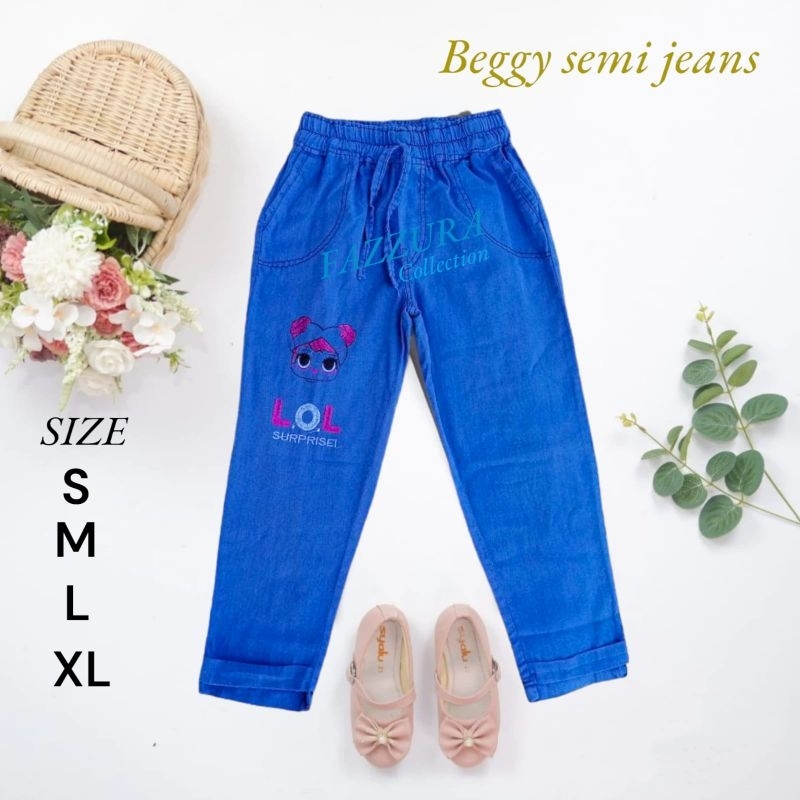 CELANA BAGGY JEANS LOL USIAH 4-13 TAHUN / CELANA BAGGY JEANS ANAK / BAGGY LOL ANAK / CELANA PANJANG 