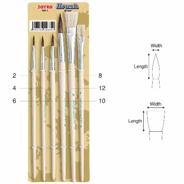 

Ready Kuas Cat / Brush Set Joyko BR-1 Isi 6 pc